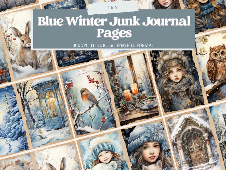Winter Junk Journal Printable Pages Junk Journal Kit Winter - Etsy