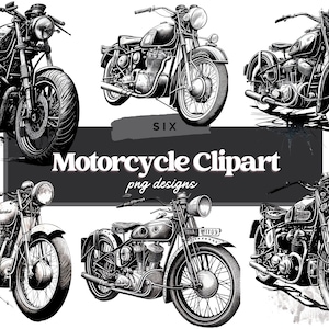 Vintage Motorcycle Clipart Bundle, Motorcycle Clipart, Watercolor Motorcycle Digital Graphics, Watercolor Motorbike Clipart, Commercial Use