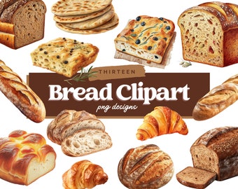 Bread Clipart, Bread Clipart PNG, Clipart Digital Art, Bread Clipart Bundle, Commercial Use, Bread Digital Images, Digital Download