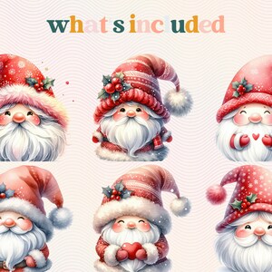 Christmas Gnome Watercolor Clipart, Gnome Winter Clipart PNG, Fantasy ...