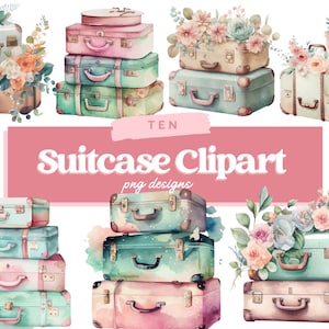 Maleta de viaje Clipart PNG, elementos de imágenes prediseñadas, imágenes prediseñadas de viajes de uso comercial, invitaciones, POD, creación de tarjetas, diario basura