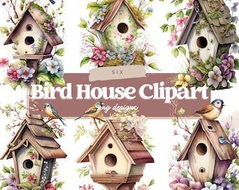 Bird House PNG | Bird House Clipart Set | Watercolor Bird House Sublimation Design | Bird Clipart | Animal PNG | Bird House Clipart Bundle