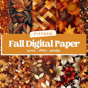 Kariertes digitales Papier Herbst, Herbst Ernte Digitales Papier, Pastell Herbst Digitale Papiere, Herbst Digitales Papier Vogelscheuche, Herbstlandschaft