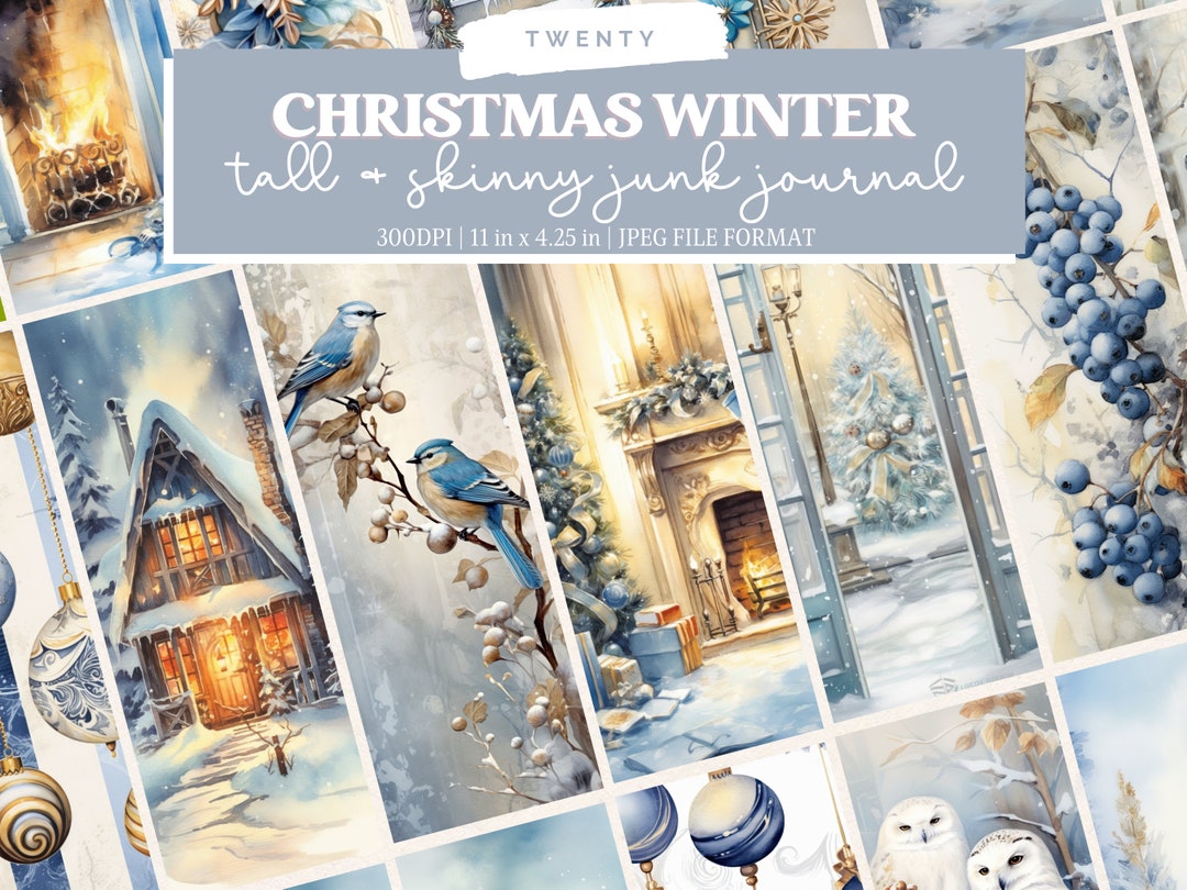 Junk Journal Kit, Winter Wonderland Junk Journal Pages, Christmas Junk ...
