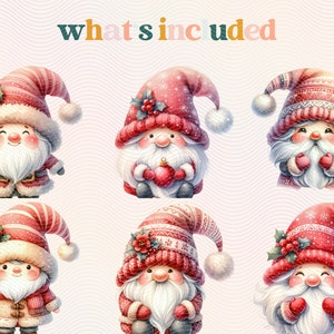Christmas Gnome Watercolor Clipart, Gnome Winter Clipart PNG, Fantasy ...