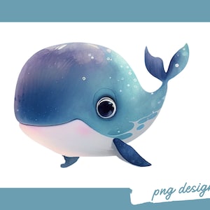 Whale Clipart, Fish clipart, Watercolor fish under the sea clip art, Dolphin clipart, Sea animal pngs clipart, Sea animal birthday party,