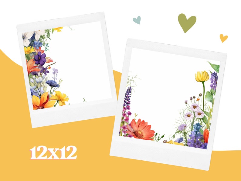 Watercolor Floral Border Clipart Floral Border PNG Summer Etsy