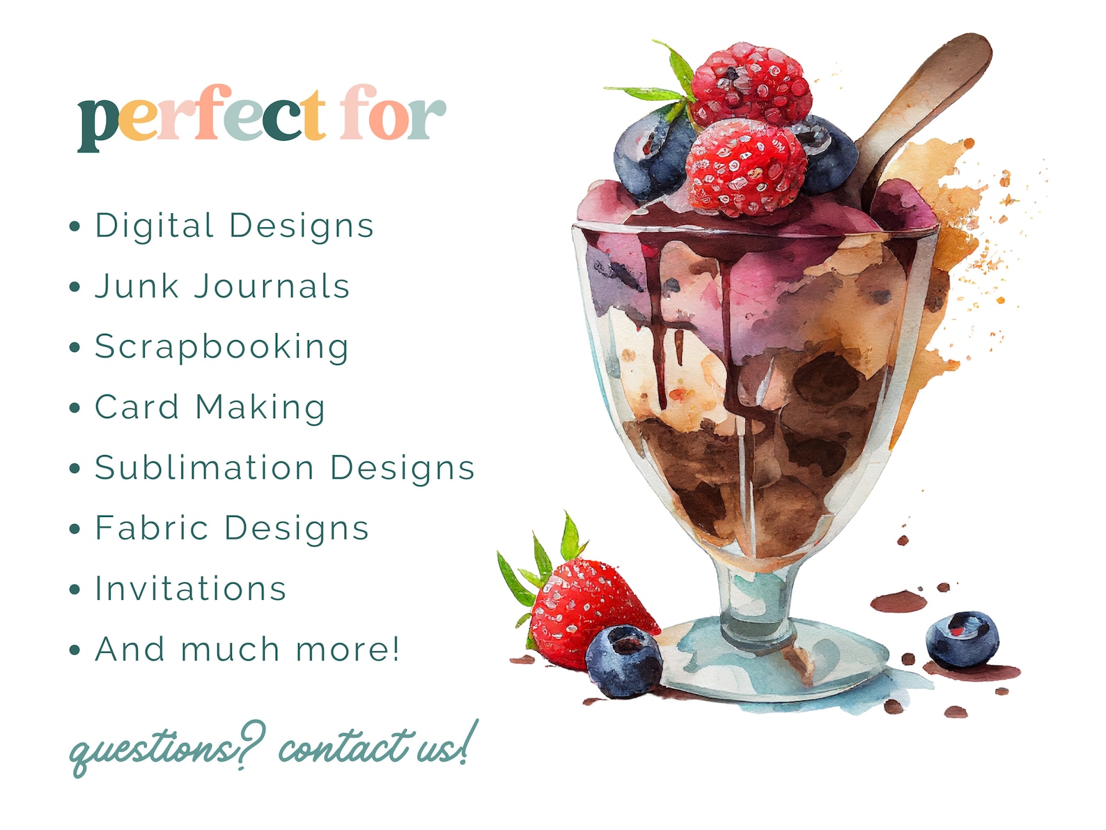 Watercolor Ice Cream Sundae Clipart, Ice Cream Sundae Clipart PNG, Ice ...