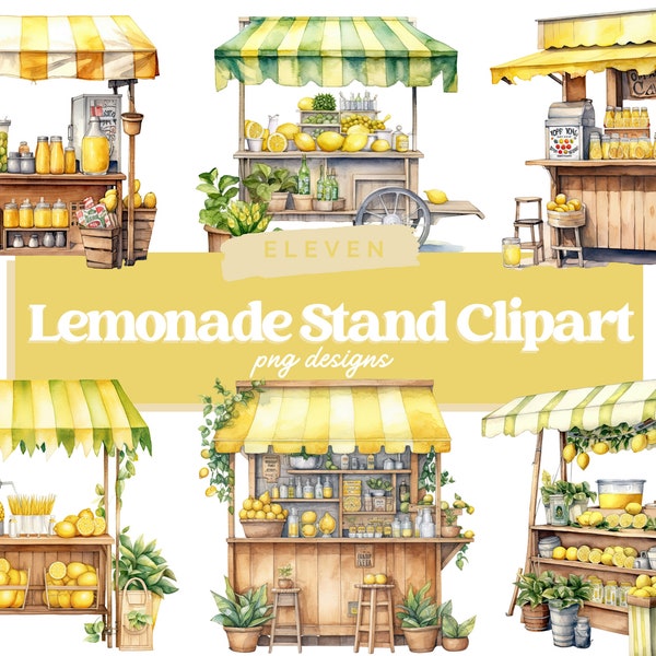 Lemonade Stand Clipart, Lemonade PNG, Summer Clipart, Pink Lemonade Party, Food Clipart, Shop Front Clipart, Digital Planner