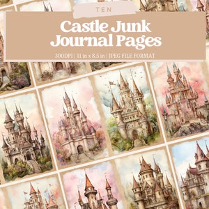Castle Junk Journal Pages, Mystic Castle Junk Journal Kit, Junk Journal Paper, Digital Collage Sheet, Instant File, Scrapbooking, Ephemera