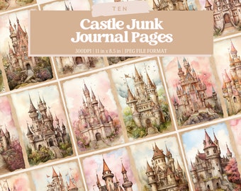 Castle Junk Journal Pages, Mystic Castle Junk Journal Kit, Junk Journal Paper, Digital Collage Sheet, Instant File, Scrapbooking, Ephemera