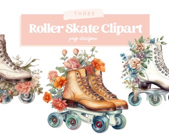 Clipart di pattini a rotelle, Clipart di partito, Colorful Roller skate PNG, Girls Roller skate clipart, Uso commerciale stampabile File di download digitale