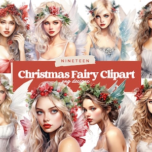 Christmas Fairy Clipart Clipart, Fairy clipart PNG, Butterfly PNG, Scrapbook, Junk Journal, Paper Crafts Scrapbooking, Christmas Sublimation