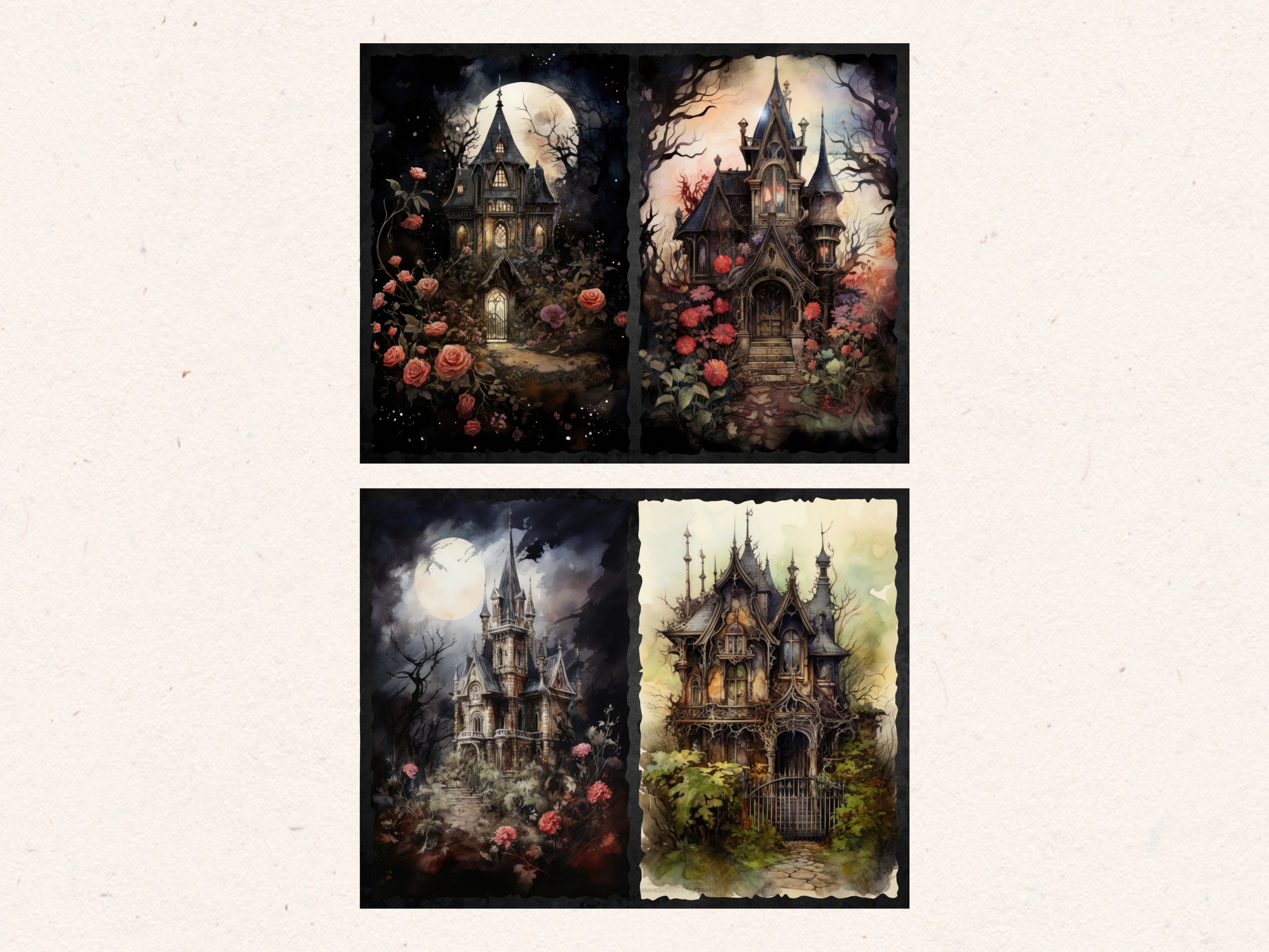 Haunted Mansion Junk Journal, Halloween Junk Journal Pages, Gothic Junk ...