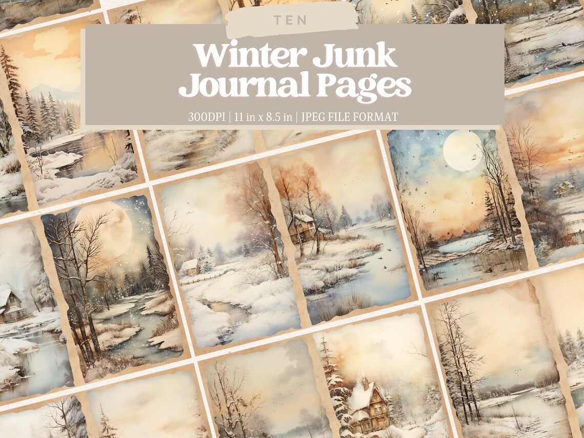 Winter Junk Journal Printable Pages, Winter Wonderland Junk Journal Kit ...