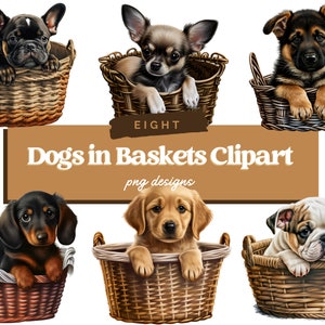 Acquerello Vintage Cuccioli Clipart - Kawaii Dog PNG Download di immagini digitali per la creazione di carte, Scrapbook, Junk Journal, Paper Crafts