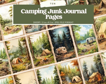 Camping, Junk Journal Kit, Men, Father's Day, Grandpa, Boy, Outdoors, Adventure, Dad, Travel, My Porch Prints, Printable Digital Download