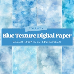 Blue Texture Digital Paper, Blue Digital Paper, Blue Texture JPG, Seamless Design, Blue Background, Commercial Use, Digital Paper Bundle