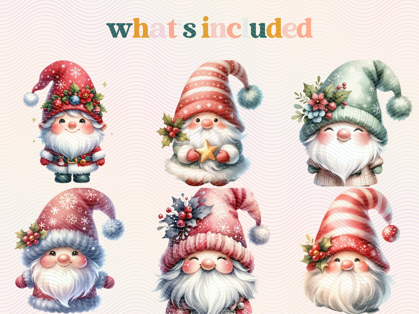 Christmas Gnome Watercolor Clipart, Gnome Winter Clipart PNG, Fantasy ...