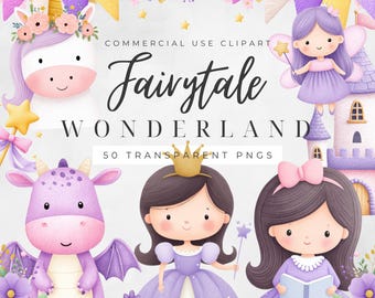 Watercolor Fairy Garden Clipart, Pink Fairy PNG, Fairies Clip Art, Fairy Mushroom, Enchanted Forest, Pink Flower, Commercial Use