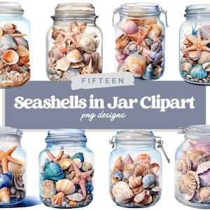 Watercolor sea shells clipart, 15 high quality PNG files, nautical clipart, seashells clip art, ocean life, summer beach, seashell png