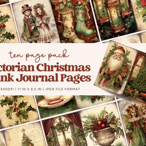 Viktorianische Weihnachten Junk Journal Kit, Frohe Weihnachten Junk Journal Seiten, Nikolaus Szene Junk Journal Druckbares Papier, Digital Collage Sheet