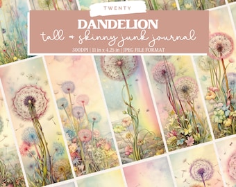 Dandelion Junk Journal Paper Flower Junk Journal Kit Printable Pages ...