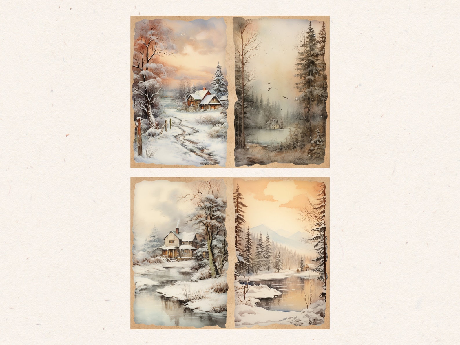 Winter Junk Journal Printable Pages, Winter Wonderland Junk Journal Kit ...
