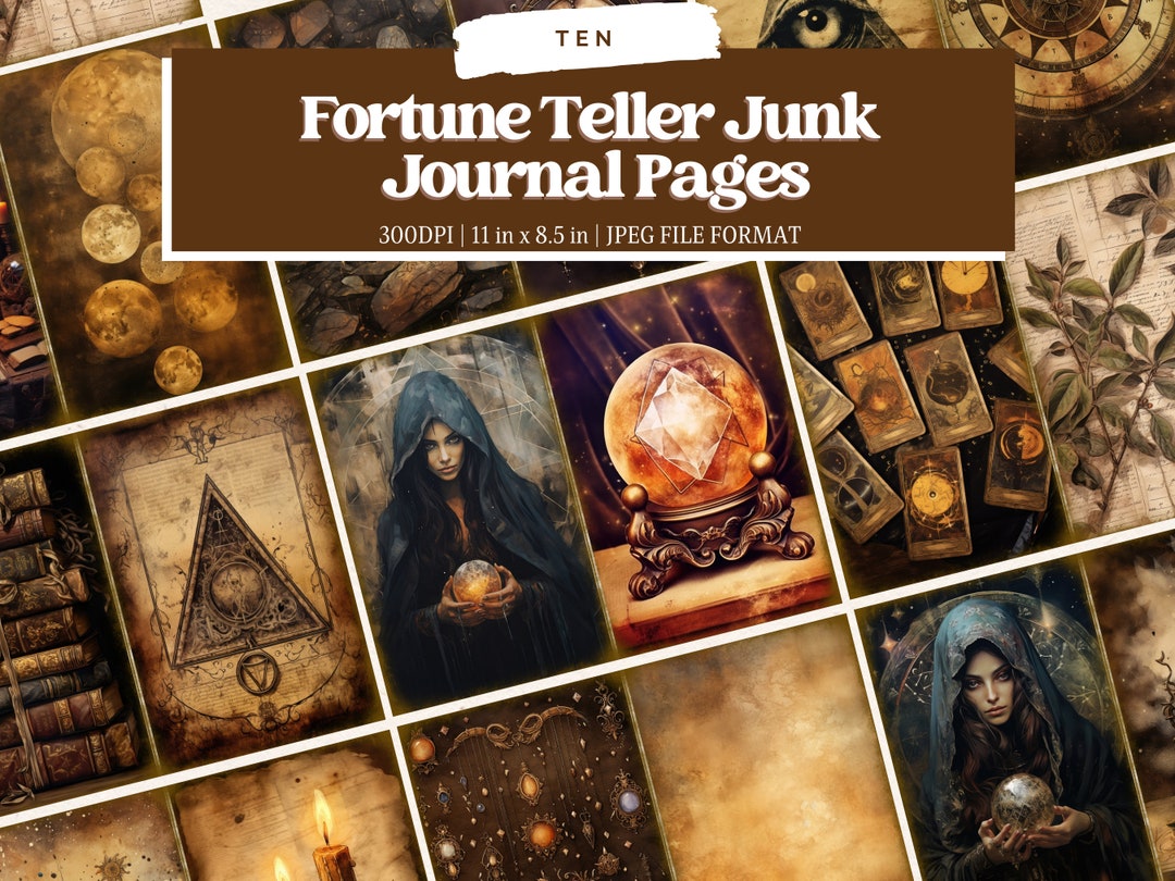 Fortune Teller Junk Journal Kit Tarot and Crystal Ball Junk Journal ...