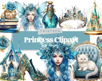 Watercolour Pastel Fairytale Clipart Unicorn Fantasy PNG Digital Image ...