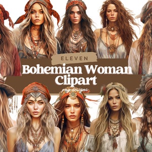 Aquarelle Boho femme PNG Clipart, Boho femme, Boho PNG, Lady PNG, aquarelle Clipart, téléchargement immédiat, utilisation commerciale, Images numériques