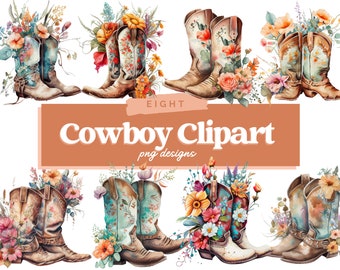 Rose Cowgirl Boot Clipart, Cowboy Boot Clipart, Cowboy Boot Clip Art, Cute Pink Cowboy Boots Clipart, Cowboy Boot Illustrations Graphics