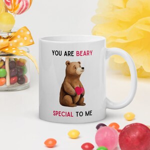Valentines Bear Mug, Girlfriend Gift, Wife Gift, Anniversary Gift, Bear Love, Coffee Mug with Bear