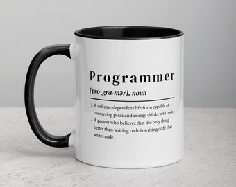 Funny Programmer Definition Mug: Minimalist Coffee Cup