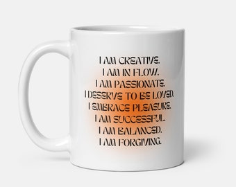 Sacral Chakra Mug: Healing Affirmations, Spiritual Gift