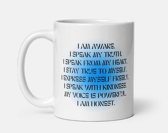 喉のチャクラマグ：癒しのアファメーション、スピリチュアルギフト