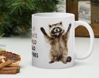 Tasse à café raton laveur, cadeau pour amoureux des animaux, céramique 11 oz