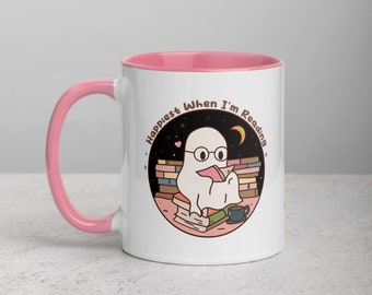 Book Lover Mug, Happiest when I'm Reading Mug, Book Lover Gift, Coffee And Books, Bookworm Mug, Reading Mug