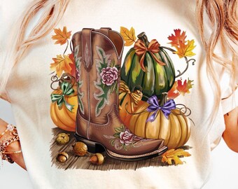 Howdy Pumpkin PNG, Retro Western Fall (Digital Download)