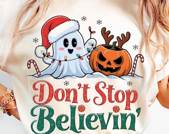 Vintage Christmas Ghost PNG, Retro Halloween Decor (Digital Download)