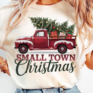 Small Town Christmas png, Red Truck png, Christmas Truck png, Christmas Town Png, Funny Christmas png, Merry Christmas png, Christmas PNG