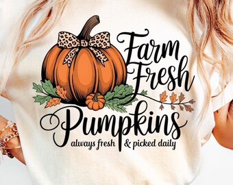 Calabazas frescas de granja PNG, diseño retro de otoño (descarga digital)
