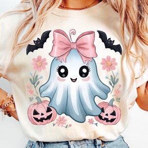 Halloween PNG, Spooky Ghost, Autumn sublimation design, Fall PNG, Pumpkins, leaves PNG, Watercolor Sublimation, Instant download, Ghouls
