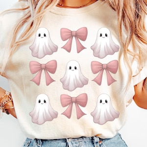 Halloween Cute Ghost png, Coquette Bow Halloween png, Halloween png, ghost png, Spooky Season png, Coquette png, Sublimation png designs