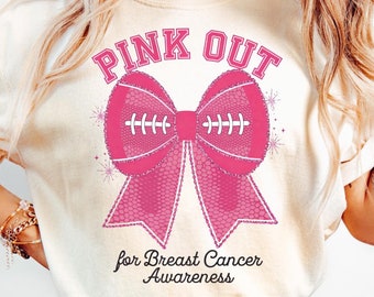 Football Pink Out Breast Cancer Awareness PNG, Game Day (Digital Download)