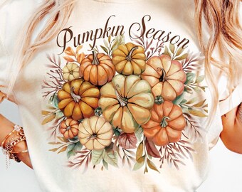 Boho Pumpkin Season PNG, Fall Sublimation Design (Digital Download)