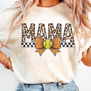 Retro Softball Mama PNG, Coquette Softball Mom Design, Game Day Bow PNG, Checker Softball Sublimation, Cute Softball Digital Download