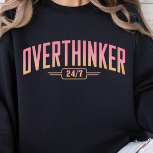 PINK OVERTHINKER png| PINK png, overthinker png, retro arch png, arch, varsity, mental health png, png t shirt
