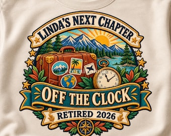 Personalized Retirement PNG, Custom Name and Year, Next Chapter Travel Shirt Design