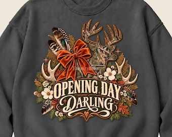 Hunting PNG, Opening Day Darling, Deer Hunting PNG, Camo Bow Sublimation, Woodland Hunter Girl Digital Download